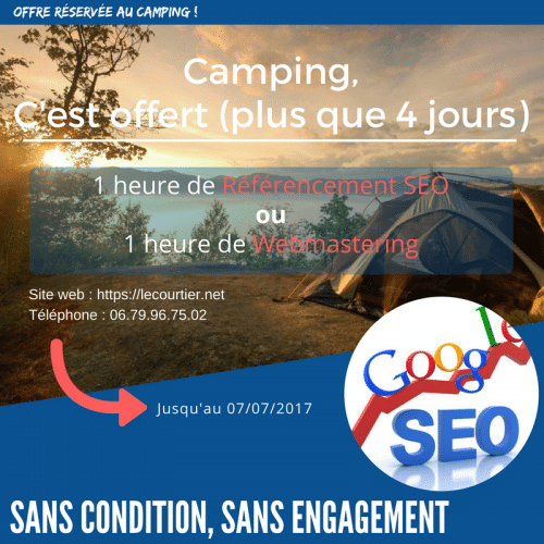 SEO et webmastering pour les camping